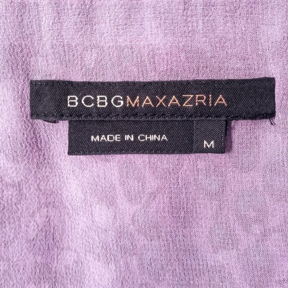 BCBG MaxAzria Purple Ruffle Pleat Silk Sleeveless Top - Picture 4 of 6